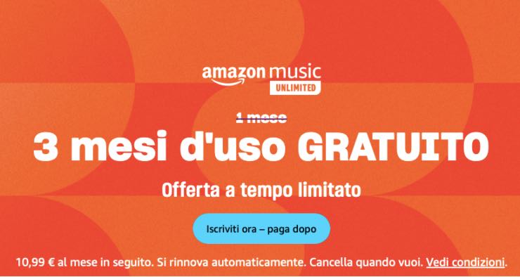 Come approfittare di 3 mesi gratis di Amazon Music Unlimited